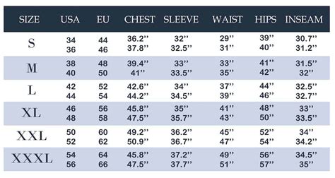 xxxxxxxxl size|Men’s Clothing Size Conversion Chart (Pants, Shirts & Jackets)